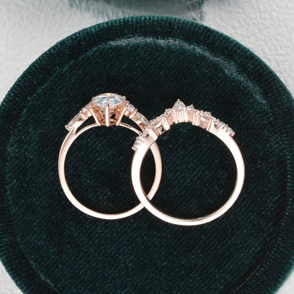 1.5 CT Pear Cluster Moissanite Bridal Set