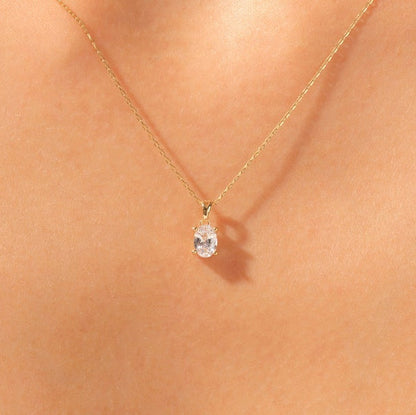 2 CT Oval Moissanite Solitaire Pendant  Necklace