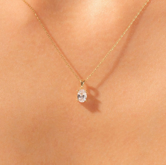 2 CT Oval Moissanite Solitaire Pendant  Necklace