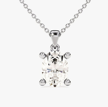 2 CT Oval Moissanite Solitaire Pendant  Necklace