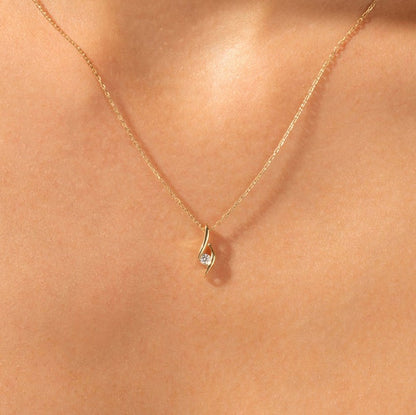 0.5 CT Round Moissanite Solitaire Necklace