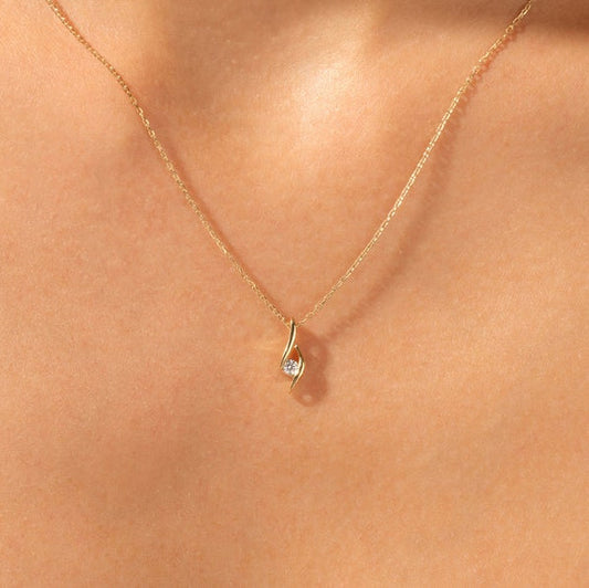 0.5 CT Round Moissanite Solitaire Necklace