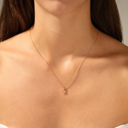 0.5 CT Round Moissanite Solitaire Necklace