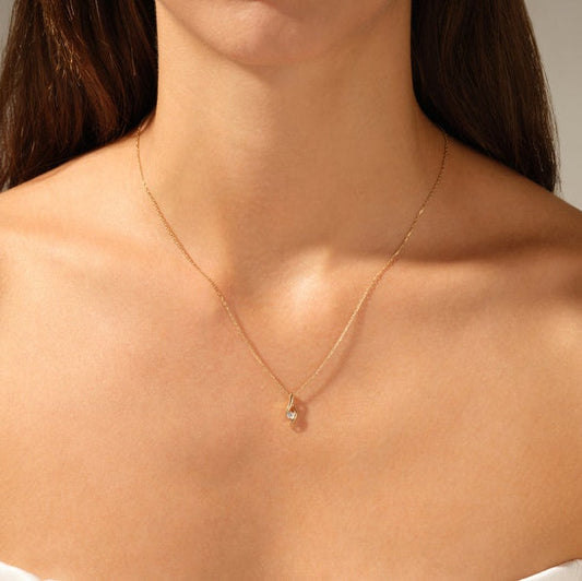 0.5 CT Round Moissanite Solitaire Necklace