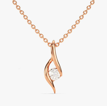 0.5 CT Round Moissanite Solitaire Necklace
