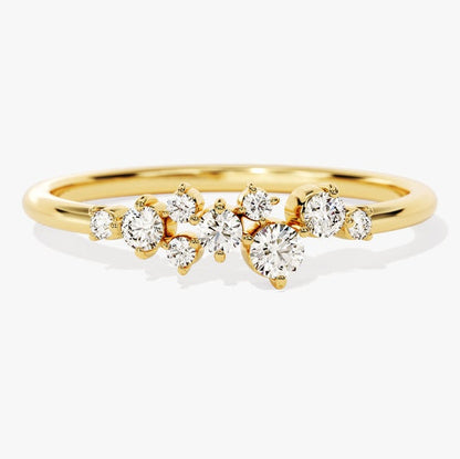0.14 TCW Round Cluster Moissanite Wedding Band