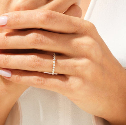 0.33 TCW Round Half Eternity Moissanite Wedding Band