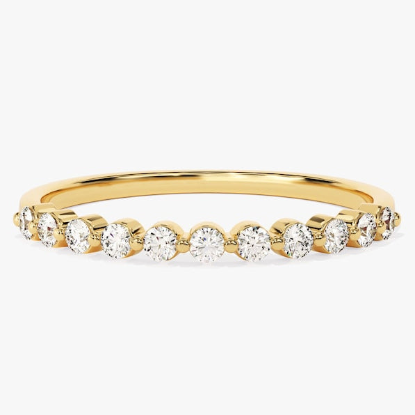 0.33 TCW Round Half Eternity Moissanite Wedding Band