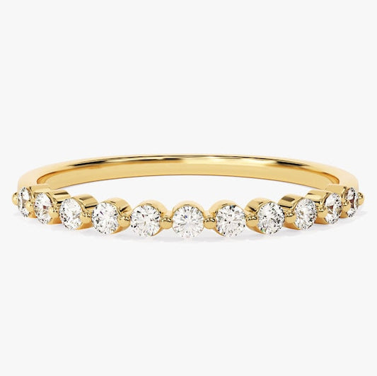 0.33 TCW Round Half Eternity Moissanite Wedding Band
