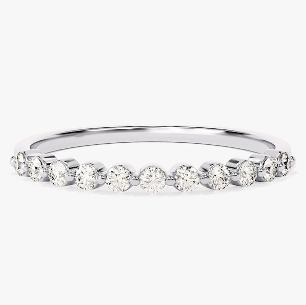 0.33 TCW Round Half Eternity Moissanite Wedding Band