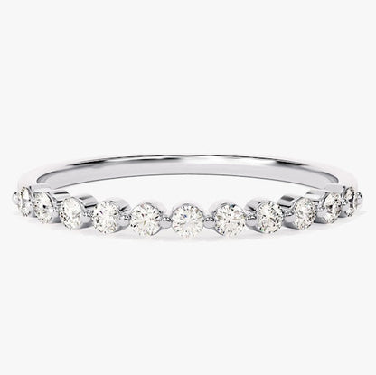 0.33 TCW Round Half Eternity Moissanite Wedding Band