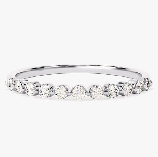 0.33 TCW Round Half Eternity Moissanite Wedding Band