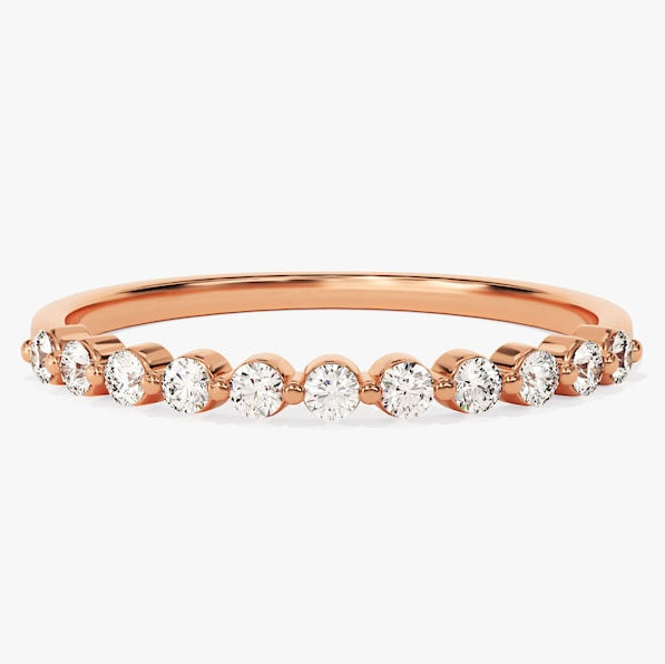 0.33 TCW Round Half Eternity Moissanite Wedding Band