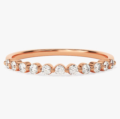0.33 TCW Round Half Eternity Moissanite Wedding Band