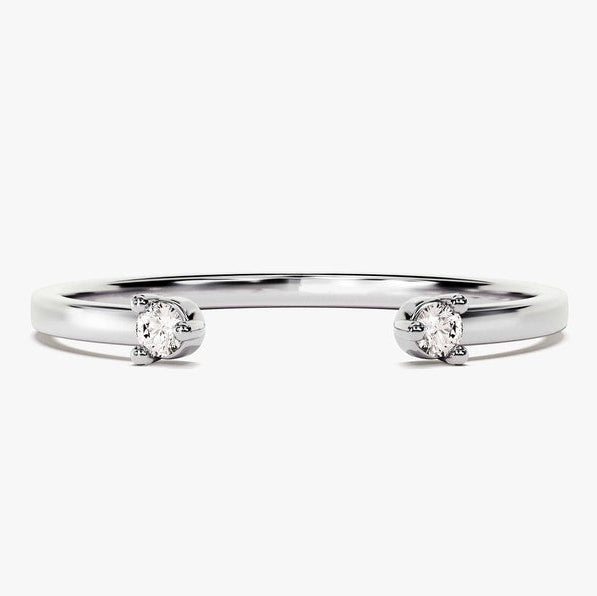 0.06 TCW Round Open Shank Moissanite Wedding Band