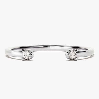 0.06 TCW Round Open Shank Moissanite Wedding Band