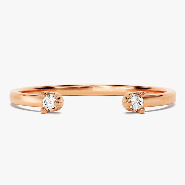 0.06 TCW Round Open Shank Moissanite Wedding Band