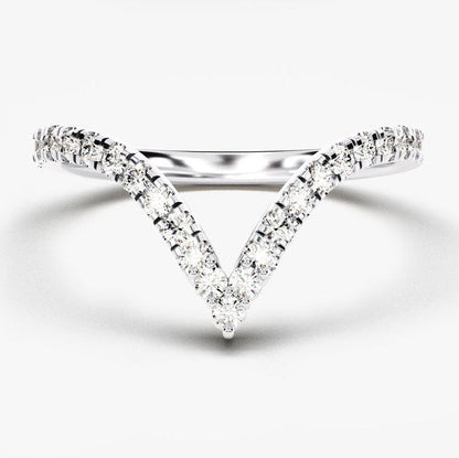0.40 TCW Round Curved Moissanite Wedding Band