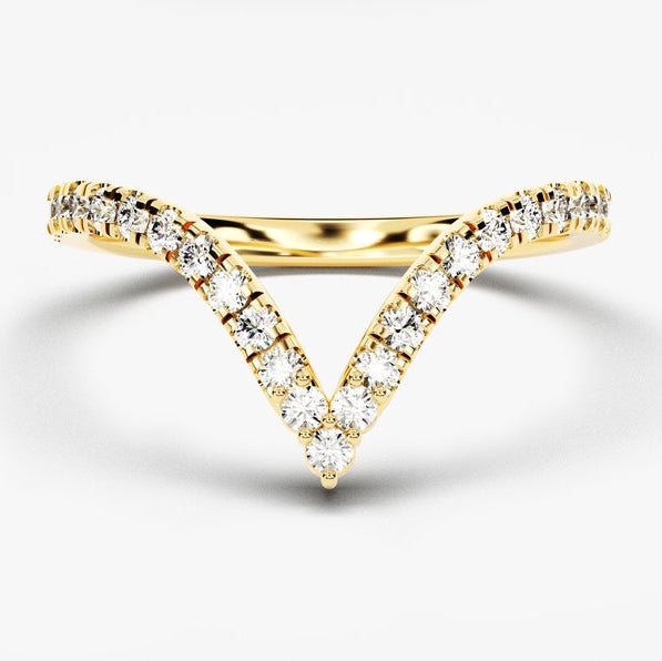 0.40 TCW Round Curved Moissanite Wedding Band