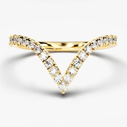 0.40 TCW Round Curved Moissanite Wedding Band