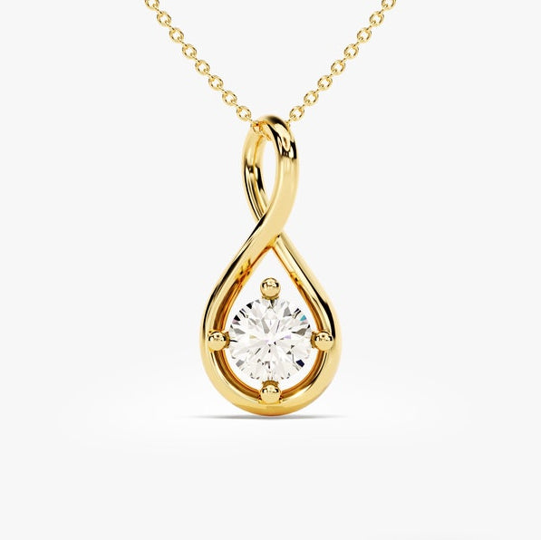 0.5 CT Round Moissanite Solitaire Necklace