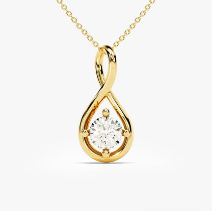 0.5 CT Round Moissanite Solitaire Necklace