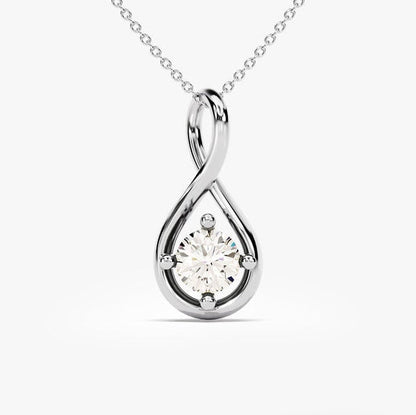 0.5 CT Round Moissanite Solitaire Necklace