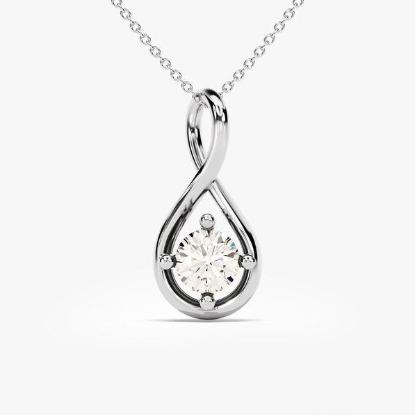 0.5 CT Round Moissanite Solitaire Necklace