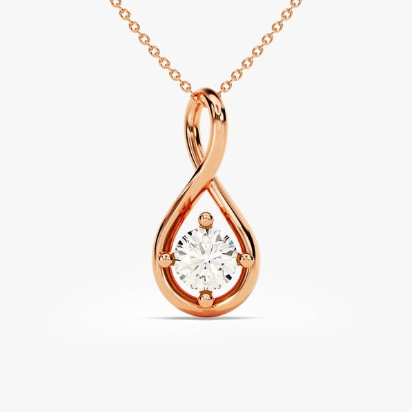 0.5 CT Round Moissanite Solitaire Necklace