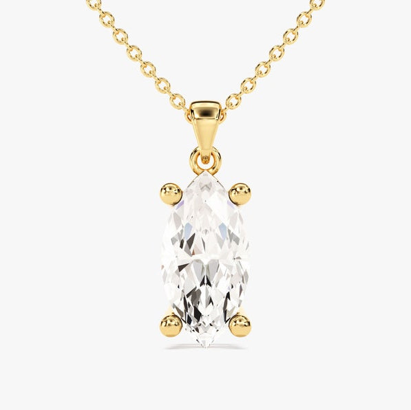 2 CT Marquise Lab Grown Diamond Solitaire Necklace