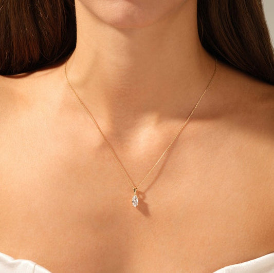 2 CT Marquise Lab Grown Diamond Solitaire Necklace