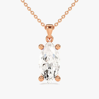 2 CT Marquise Lab Grown Diamond Solitaire Necklace