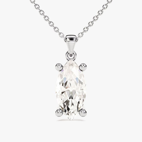 2 CT Marquise Lab Grown Diamond Solitaire Necklace