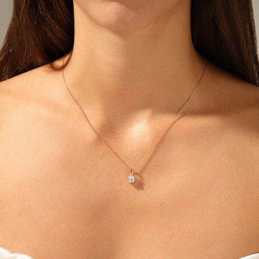 2 CT Round Moissanite Solitaire Pendant Necklace