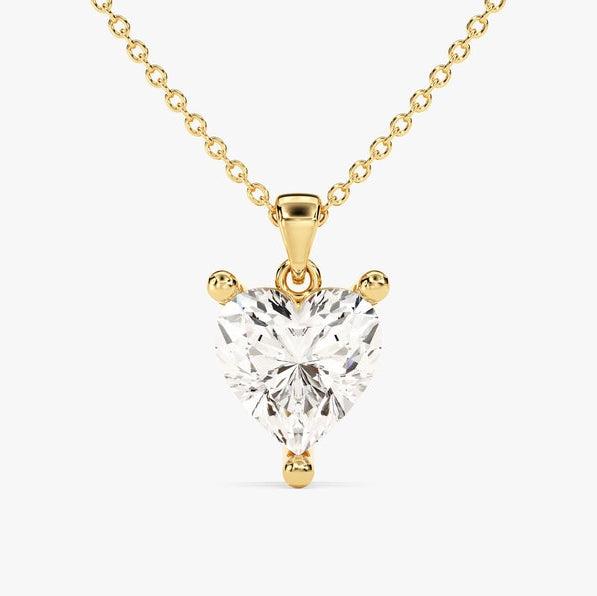 1 CT Heart Moissanite Solitaire Pendant Necklace