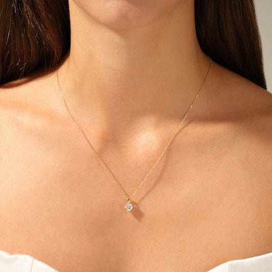 1 CT Heart Moissanite Solitaire Pendant Necklace