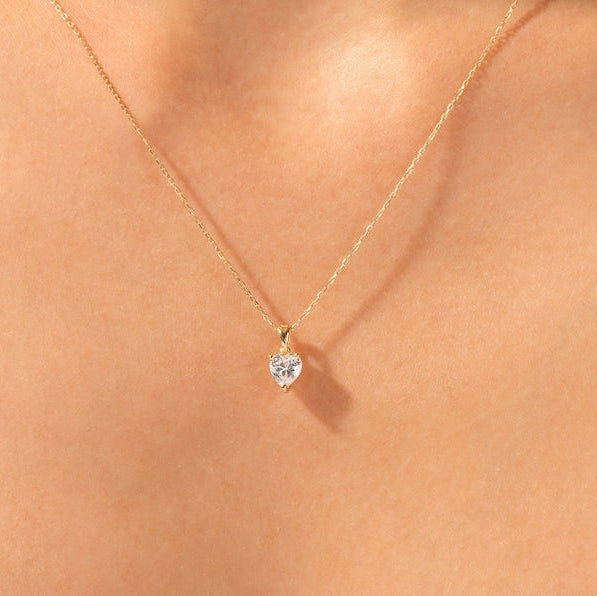 1 CT Heart Moissanite Solitaire Pendant Necklace
