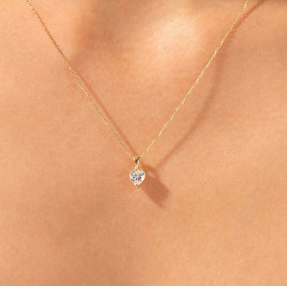 1 CT Heart Moissanite Solitaire Pendant Necklace