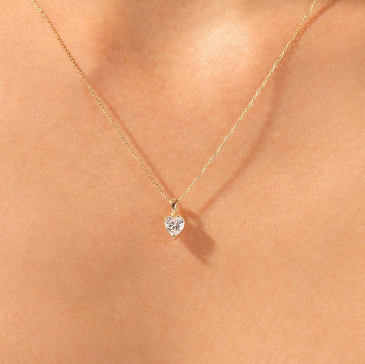 1 CT Heart Moissanite Solitaire Pendant Necklace