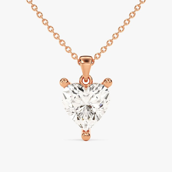1 CT Heart Moissanite Solitaire Pendant Necklace