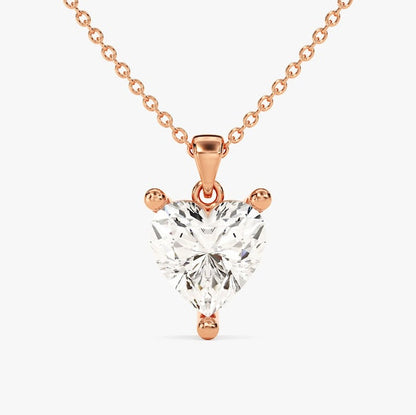 1 CT Heart Moissanite Solitaire Pendant Necklace