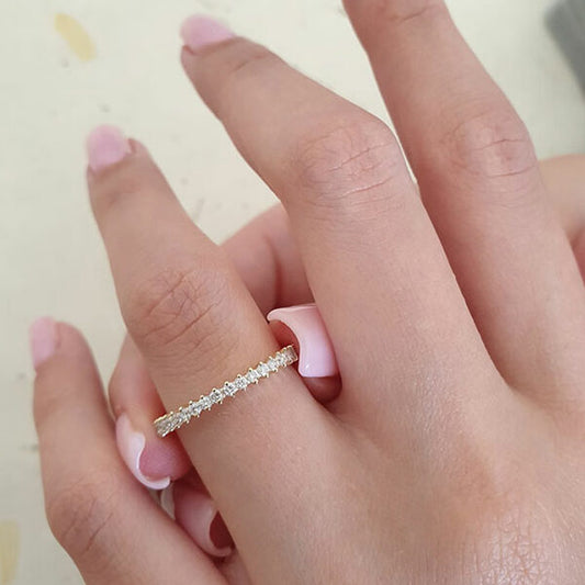 0.2 TCW Round Half Eternity Moissanite Wedding Band