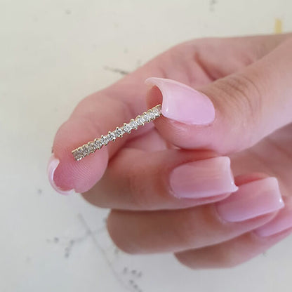 0.2 TCW Round Half Eternity Moissanite Wedding Band