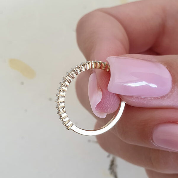 0.2 TCW Round Half Eternity Moissanite Wedding Band