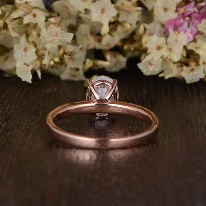 0.75 CT Oval Solitaire Moissanite Engagement Ring