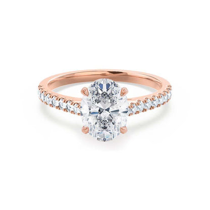 1.5 CT Oval Pave Moissanite Engagement Ring