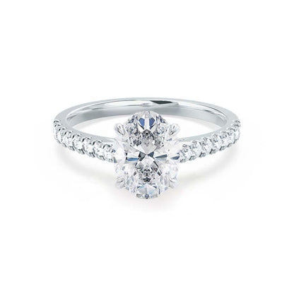 1.8 CT Oval Pave Moissanite Engagement Ring