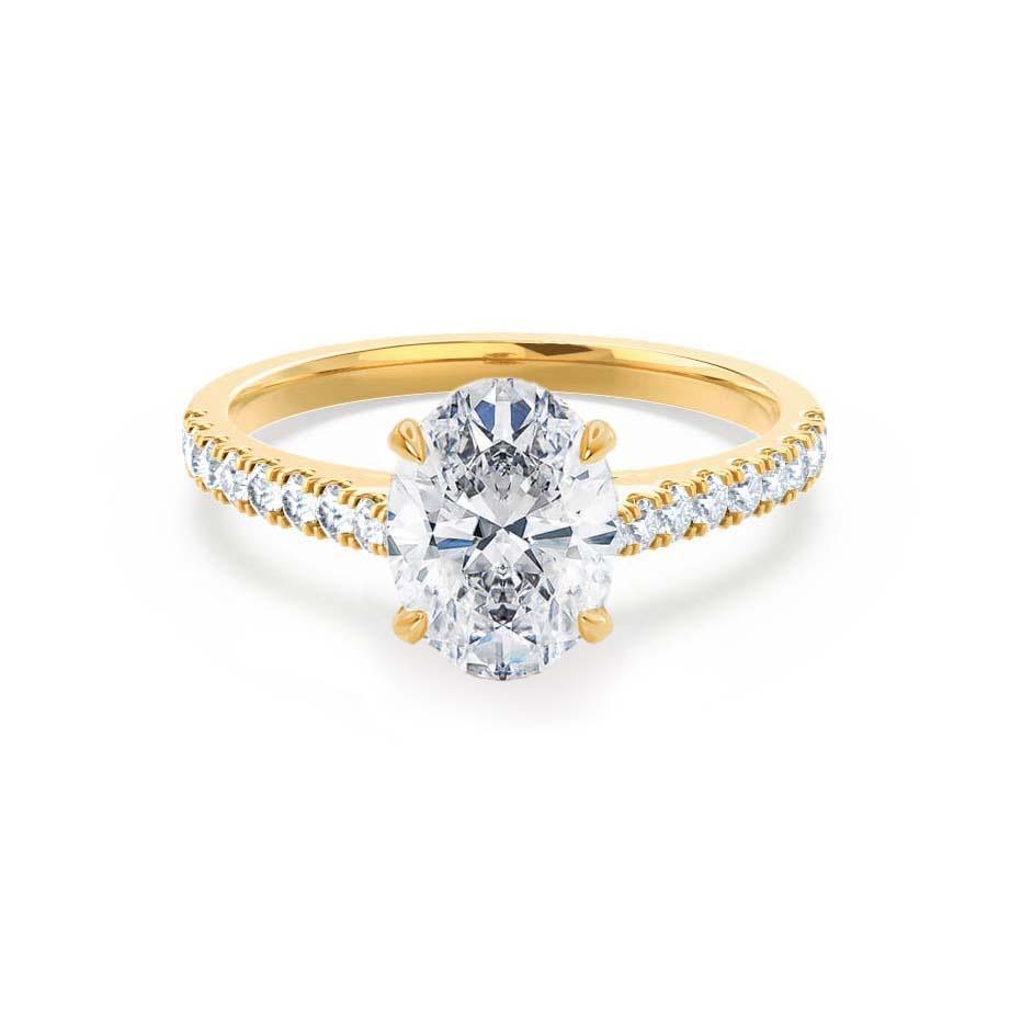 1.5 CT Oval Pave Moissanite Engagement Ring