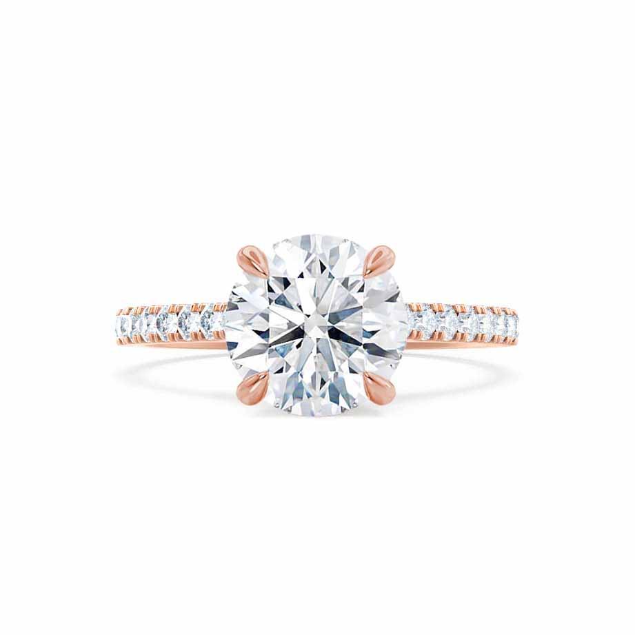 1.2 CT Round Pave Moissanite Engagement Ring