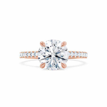 1.2 CT Round Pave Moissanite Engagement Ring